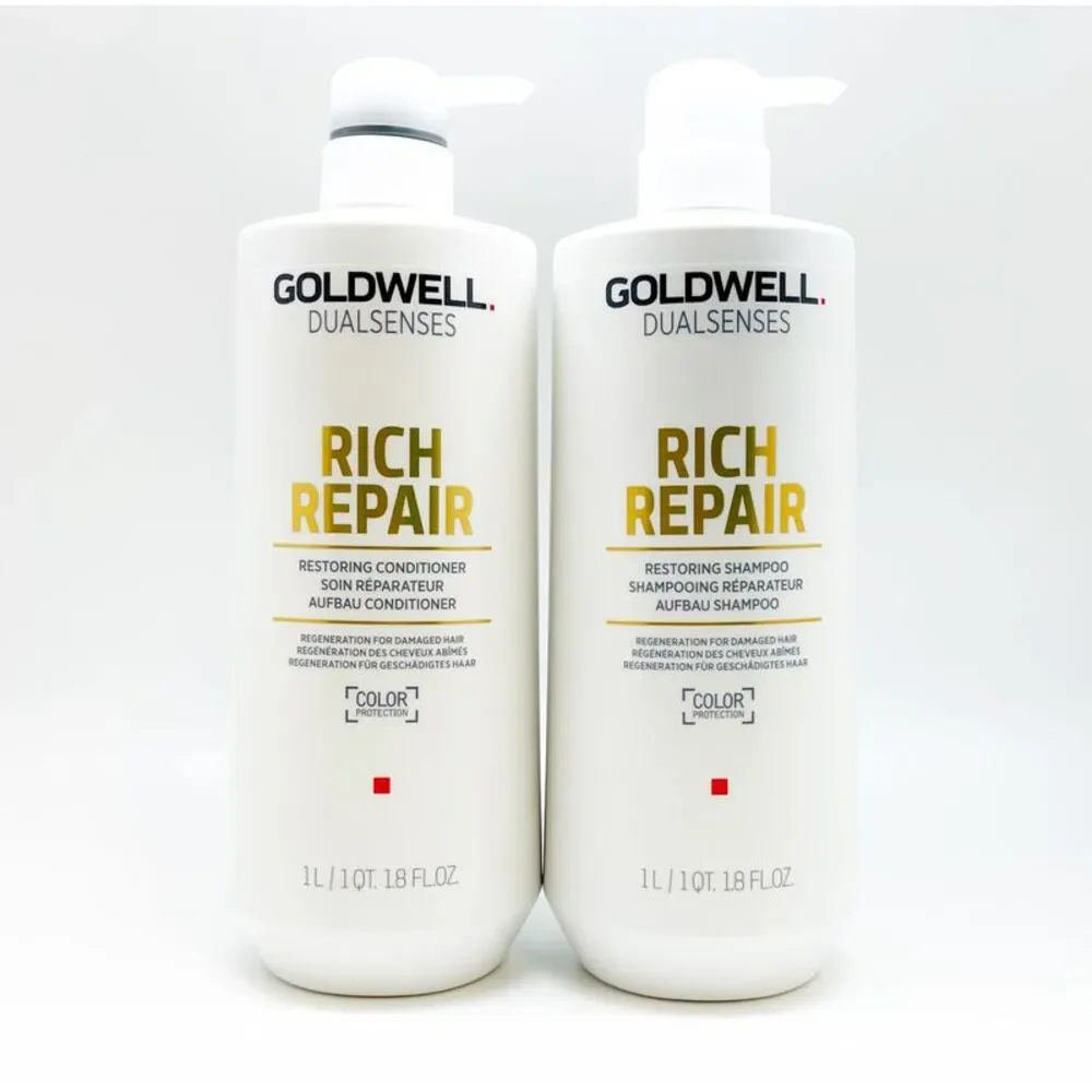 Goldwell Rich Repair Restoring Shampo & Conditioner Duo Liter New Pack